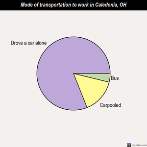Caledonia mode of transportation to work chart