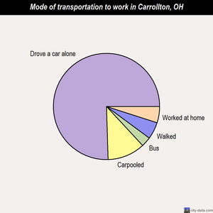 Carrollton mode of transportation to work chart