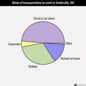 Cedarville mode of transportation to work chart