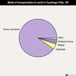 Cuyahoga Falls mode of transportation to work chart