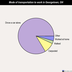 Georgetown mode of transportation to work chart