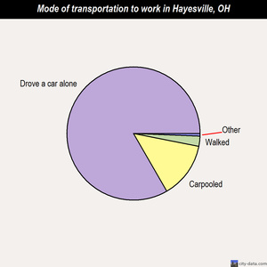Hayesville mode of transportation to work chart