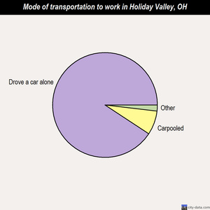 Holiday Valley mode of transportation to work chart