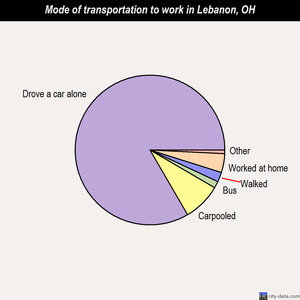 Lebanon mode of transportation to work chart