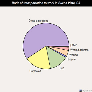 Buena Vista mode of transportation to work chart