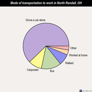 North Randall mode of transportation to work chart