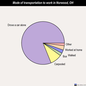 Norwood mode of transportation to work chart