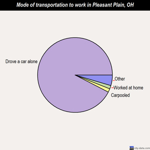 Pleasant Plain mode of transportation to work chart