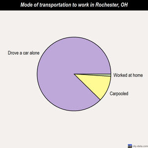 Rochester mode of transportation to work chart