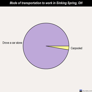 Sinking Spring mode of transportation to work chart