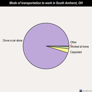 South Amherst mode of transportation to work chart