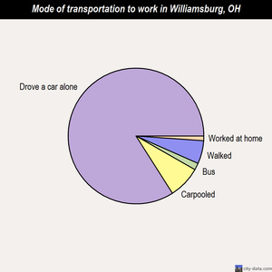 Williamsburg mode of transportation to work chart