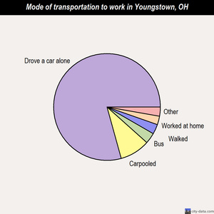 Youngstown mode of transportation to work chart