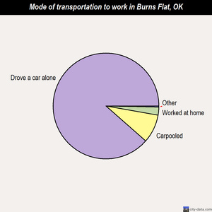Burns Flat mode of transportation to work chart