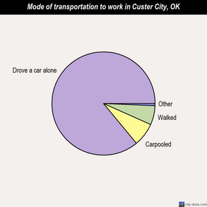 Custer City mode of transportation to work chart