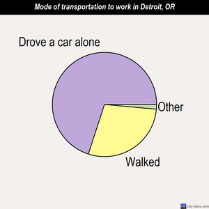Detroit mode of transportation to work chart