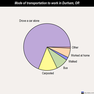 Durham mode of transportation to work chart