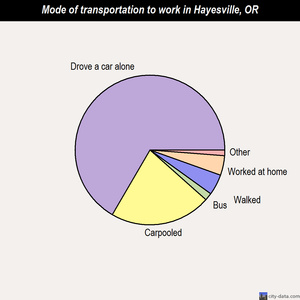 Hayesville mode of transportation to work chart