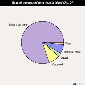 Island City mode of transportation to work chart