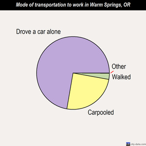Warm Springs mode of transportation to work chart