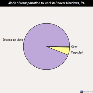 Beaver Meadows mode of transportation to work chart