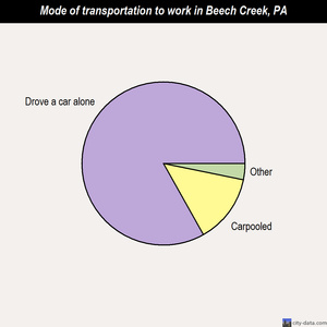 Beech Creek mode of transportation to work chart