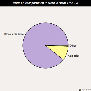 Black Lick mode of transportation to work chart