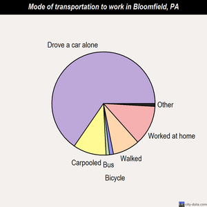 Bloomfield mode of transportation to work chart