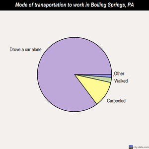 Boiling Springs mode of transportation to work chart