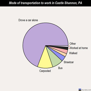 Castle Shannon mode of transportation to work chart