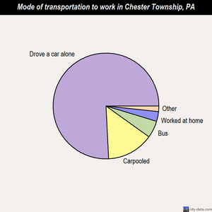 Chester Township mode of transportation to work chart