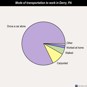 Derry mode of transportation to work chart
