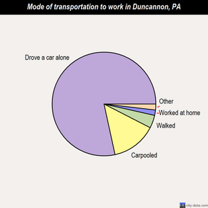 Duncannon mode of transportation to work chart