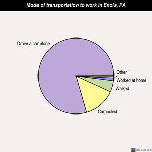 Enola mode of transportation to work chart