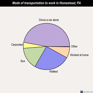 Homestead mode of transportation to work chart