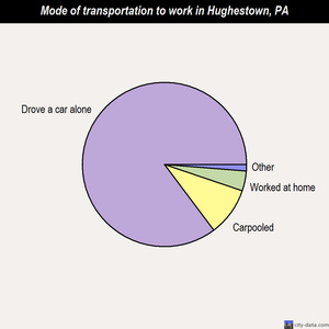 Hughestown mode of transportation to work chart
