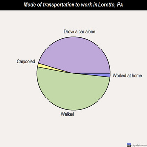 Loretto mode of transportation to work chart