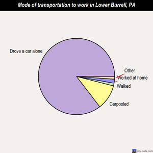 Lower Burrell mode of transportation to work chart