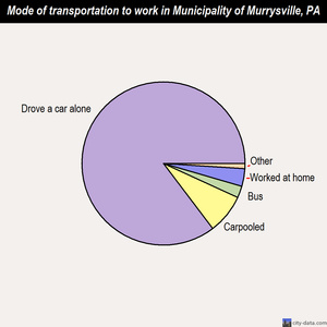 Municipality of Murrysville mode of transportation to work chart