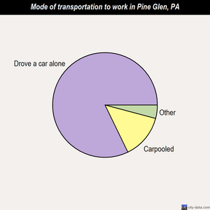 Pine Glen mode of transportation to work chart