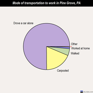 Pine Grove mode of transportation to work chart