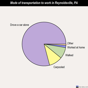 Reynoldsville mode of transportation to work chart