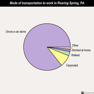 Roaring Spring mode of transportation to work chart