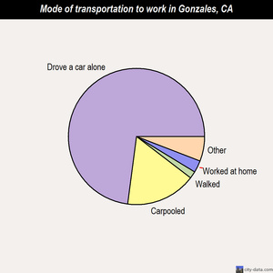Gonzales mode of transportation to work chart