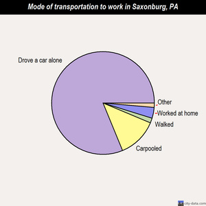 Saxonburg mode of transportation to work chart