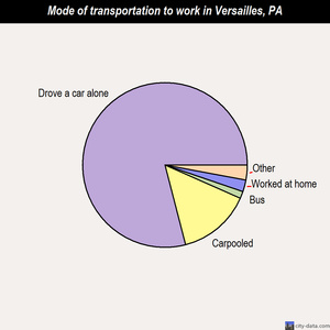 Versailles mode of transportation to work chart