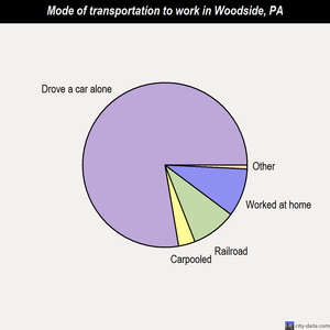 Woodside mode of transportation to work chart
