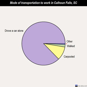 Calhoun Falls mode of transportation to work chart