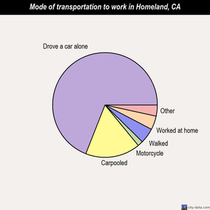 Homeland mode of transportation to work chart