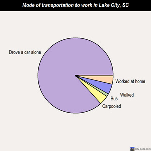Lake City mode of transportation to work chart